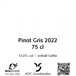 Pinot Gris 2022, 75 cl, Malans, AOC Graubünden