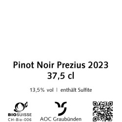 Pinot Noir Prezius 2023, 37,5 cl, Malans, AOC Graubünden, Bio Suisse