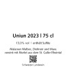 Uniun 2023, 75 cl, Schweizer Landwein