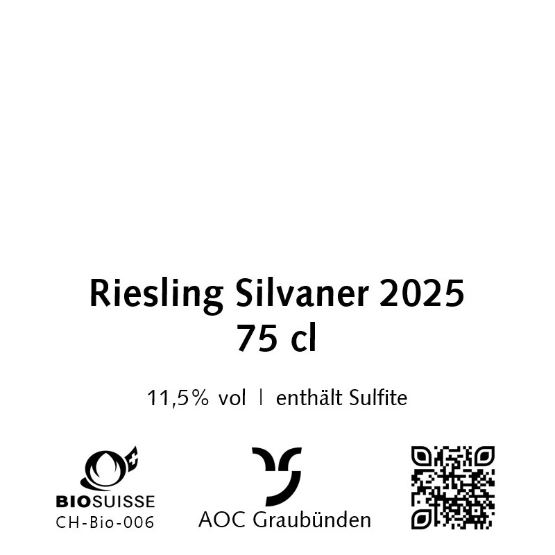 Riesling Silvaner 2025, 75 cl, Malans, AOC Graubünden, Bio Suisse
